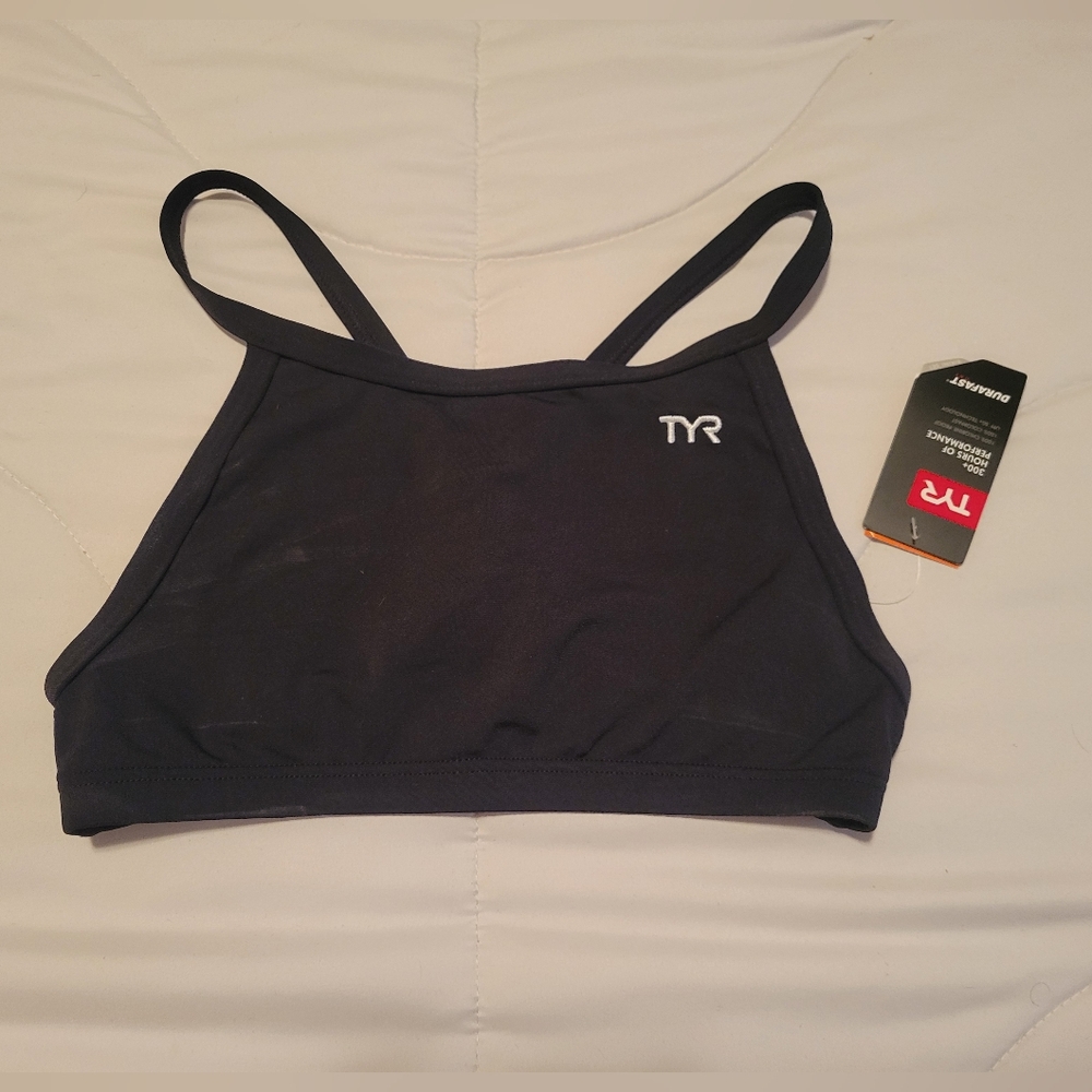 TYR Women's Solid Durafast One Diamondfit Bikini Top, Size S (4/6), Black